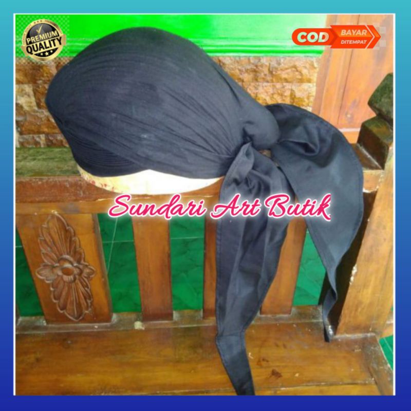 Blangkon Jogja Lipat Sliwir Hitam Polos