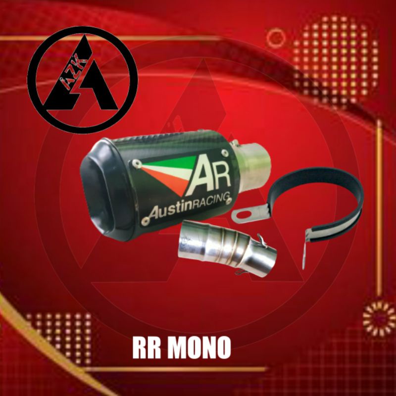 Knalpot Austin Racing Ninja 250 RR MONO Slip on PNP header ORI