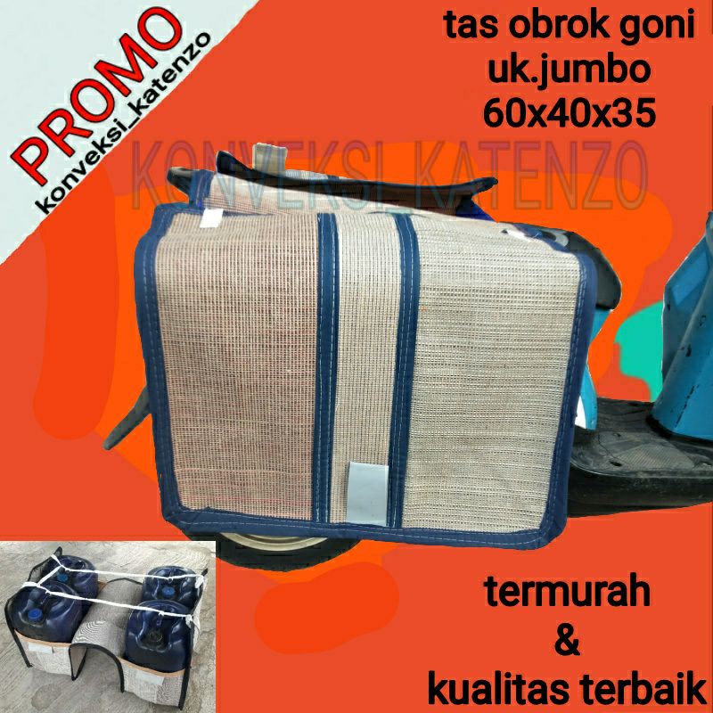 termurah tas obrok motor goni || tas kandek goni || tas beronjong goni|| tas kurir goni || tas pos g
