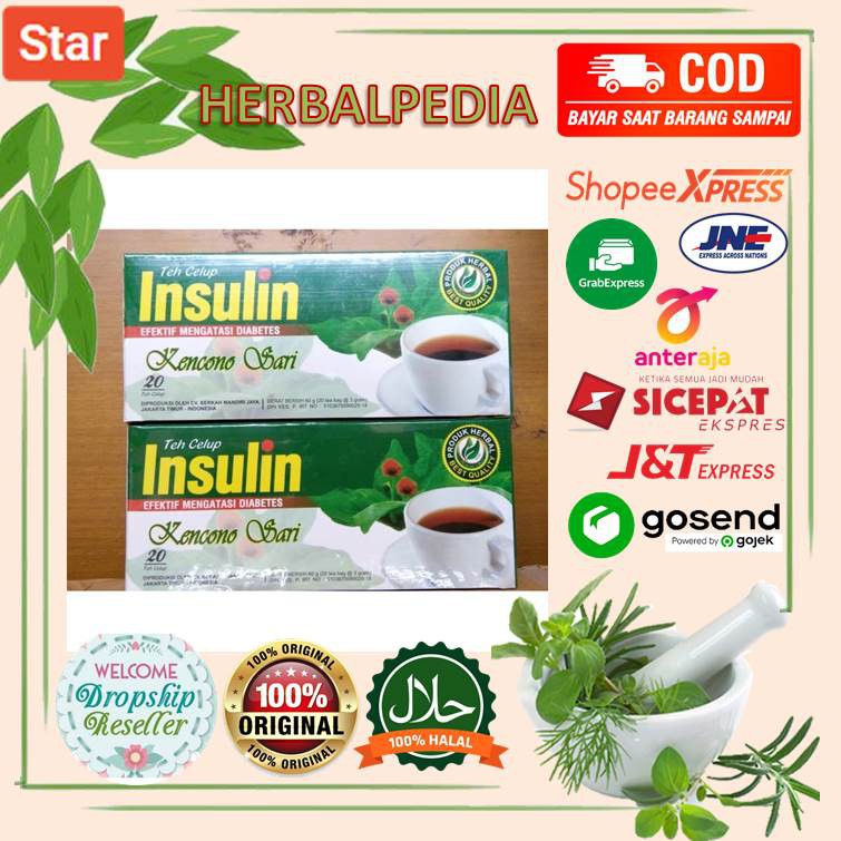 

MINUMAN OBAT HERBAL TEH CELUP INSULIN KENCONO SARI TEH OBAT DIABET DIABETES GULA DARAH