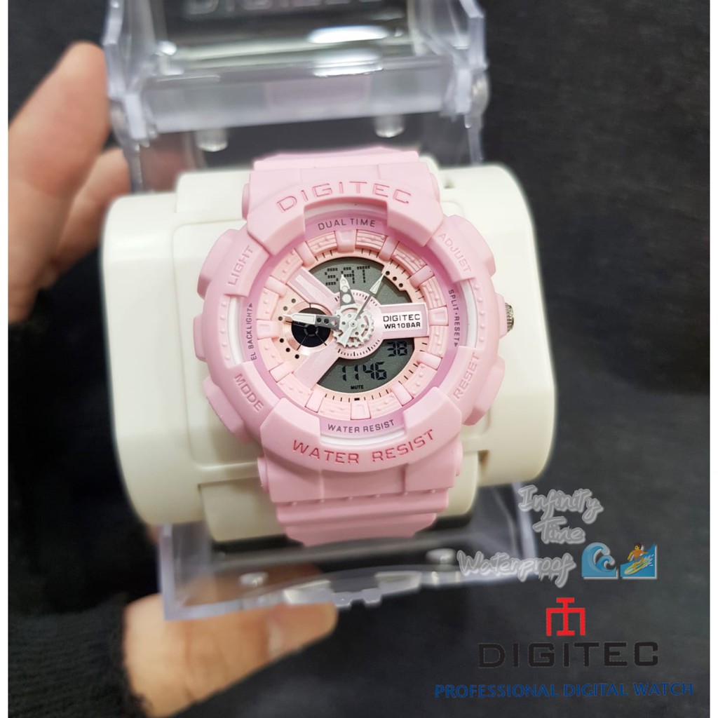 Jam Tangan Cewek Digitec BDA4020 4020 DG4020T DG2063T Strap Rubber Dualtime Kualitas Original Waterp