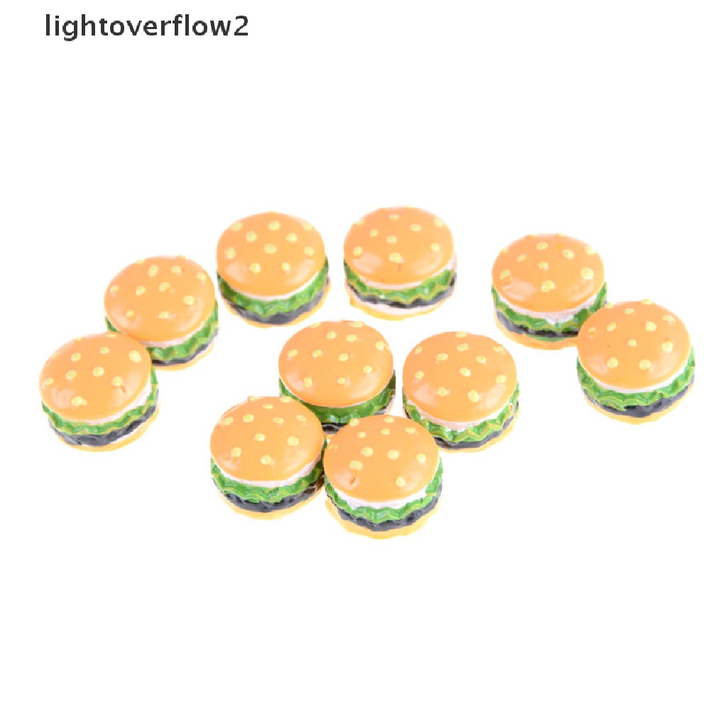 (lightoverflow2) 10pcs Miniatur Hamburger Skala 1: 12 Untuk Dekorasi Rumah Boneka