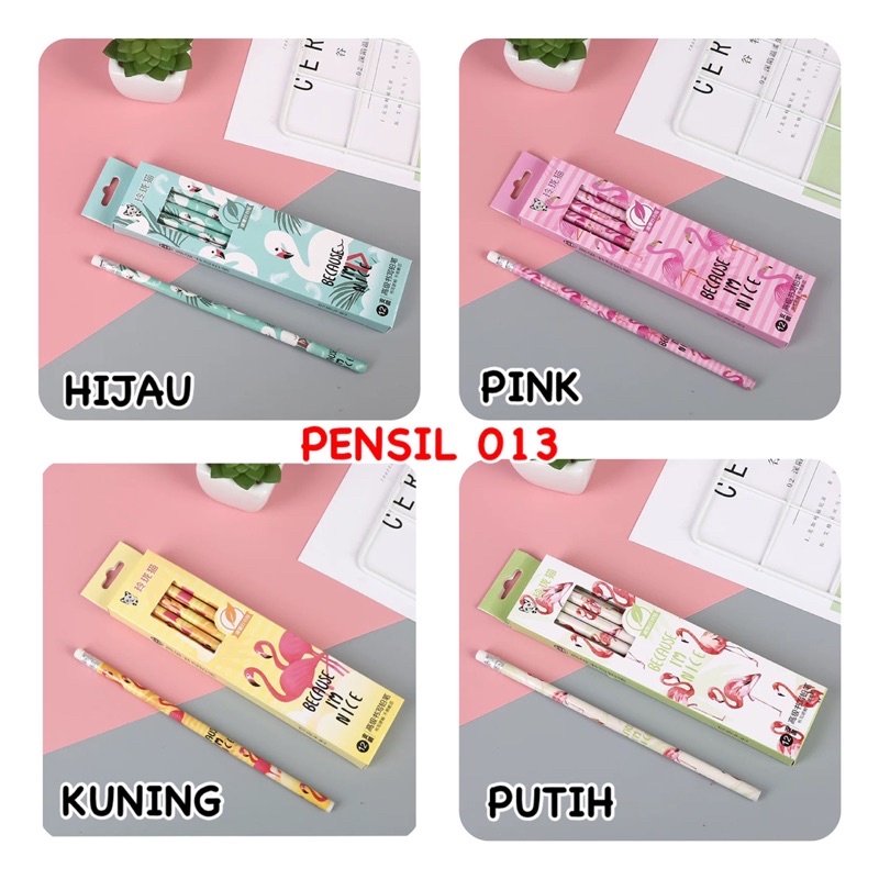 

PENSIL 013 | PENSIL HB EDISI FLAMINGO | PENSIL 1 KOTAK 12 PCS | PENSIL MOTIF UNIK