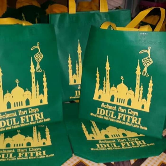 

Tas Kain/Goodie Bag/Tas Spunbond Idul Fitri "Tali 30x14x33