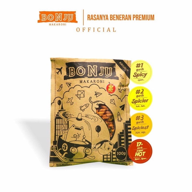 

Makaroni Bonju - Makaroni Premium Rasa Pedas Gurih