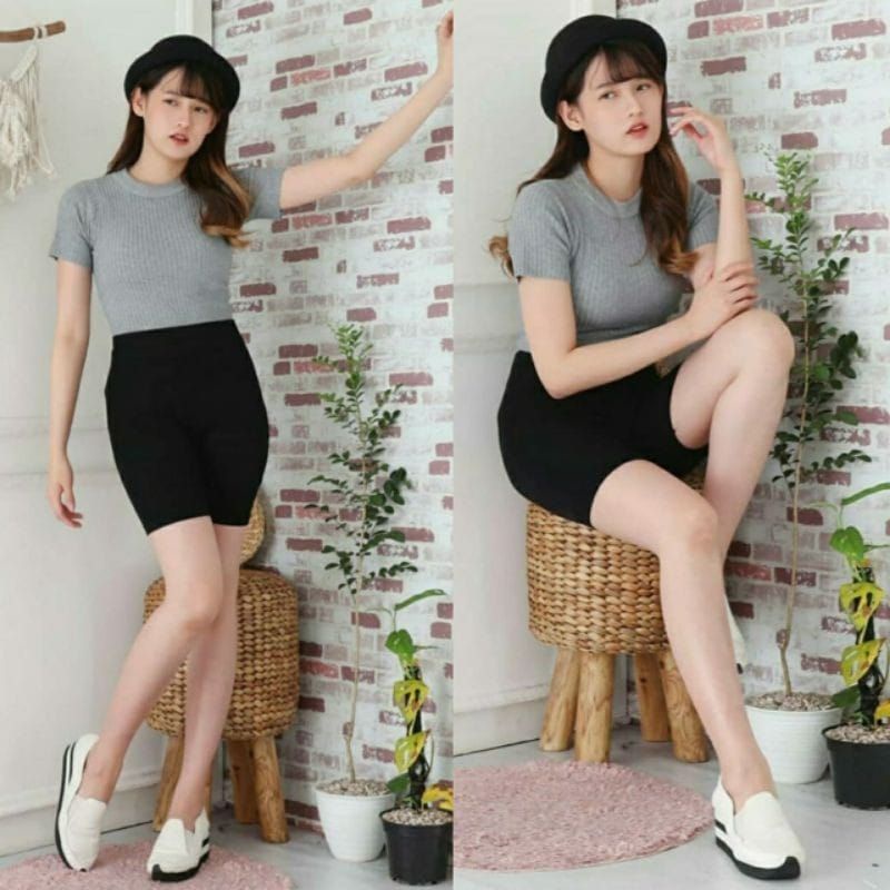 NEW LEGGING HOTPANTS IMPORT BLACK/HOTPANTS MURAH