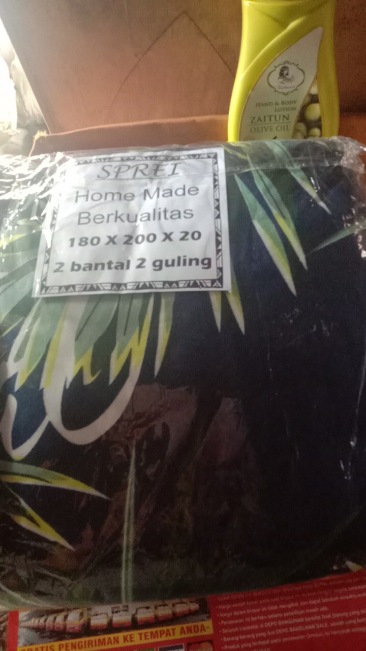 Sprei Motif Homemade 160 180 Bahan Katun Halus Adem Tidak Luntur