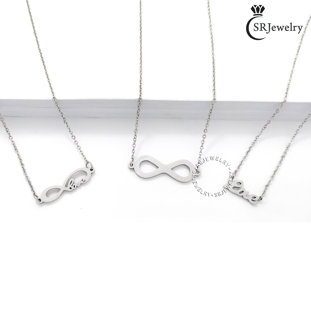Kalung Nama Perak Titanium Love Infinity Women Necklace Fashion