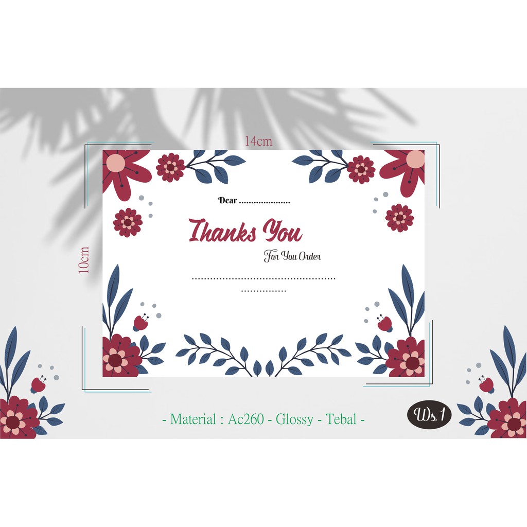 Kartu ucapan terima kasih online shop - Thank you card online shop