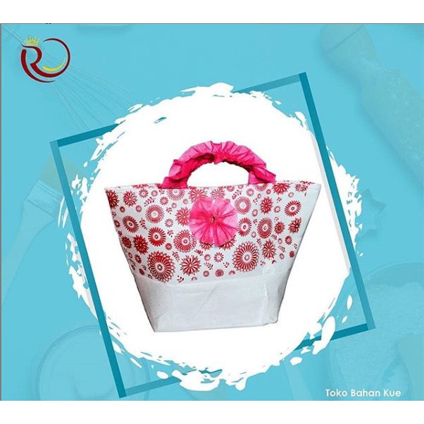 

Tas kotak NBK PINK PUTIH motif bunga