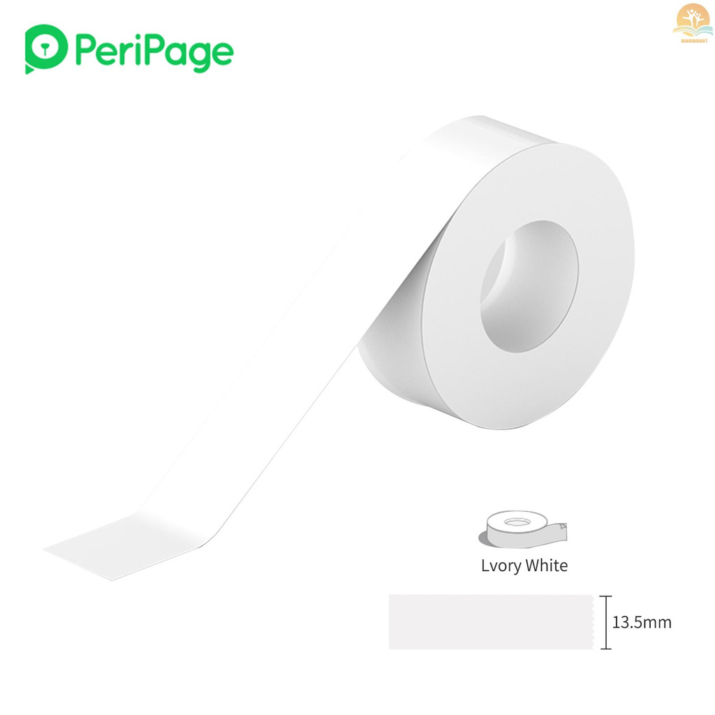 Ready PeriPage 1 Roll White Label Paper Sticky Tape Adhesive Thermal Label Printer Paper Name Price Barcode Sticker Waterproof Oil-proof Tear-Resistant for PeriPage L1 Mini Pocket BT Label Maker