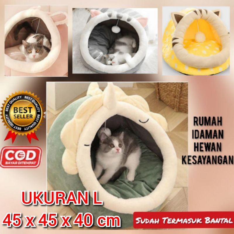 Rumah kucing BESAR UKURAN L  tempat tidur kucing anjing lucu house cat kasur bantal kucing