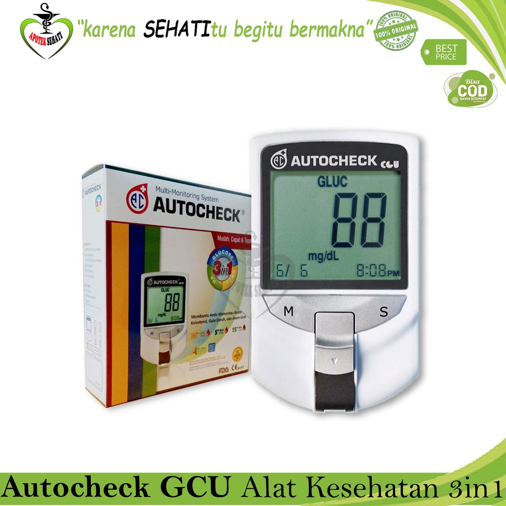 Autocheck Alat Test Gula Darah Asam Urat  Kolesterol Autocheck 3in1