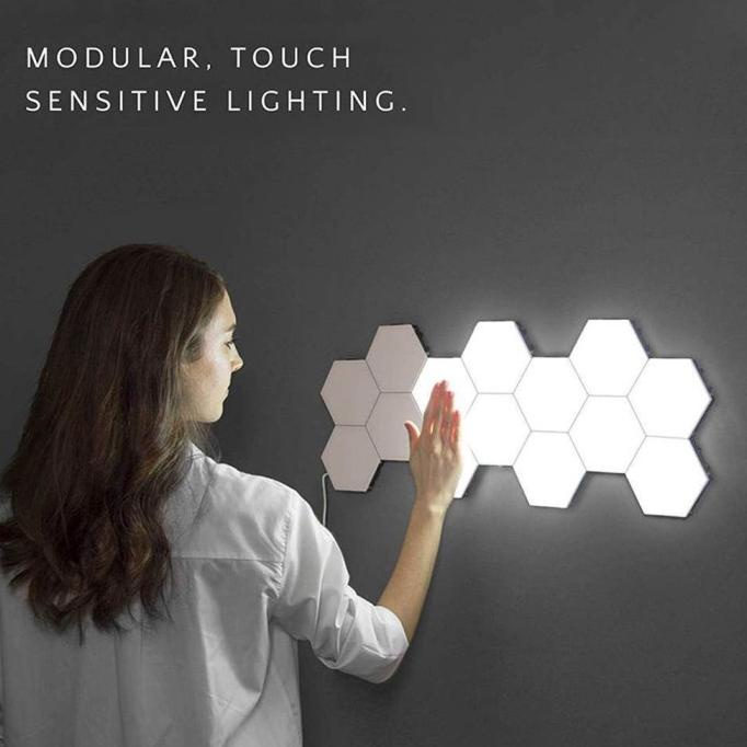 Lampu Dekorasi Dinding Quantum LED Hexagon Touch 3 PCS
