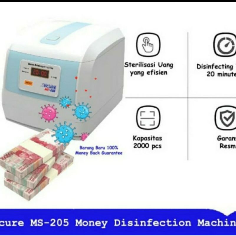 Sterilizer Box SECURE MS-205 Banknote disinfectant Sterilisasi Uang UV