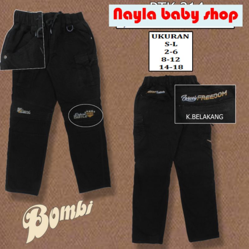 BOMBI Celana Panjang Anak Laki-Laki Original Hitam 2-15 Tahun