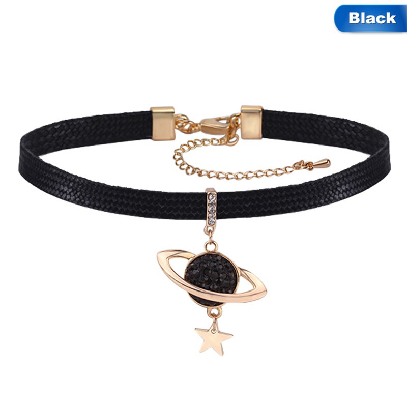 Black Lace Necklace Choker Collar Alloy Gothic Style Pandent Lady Decor Lizzj