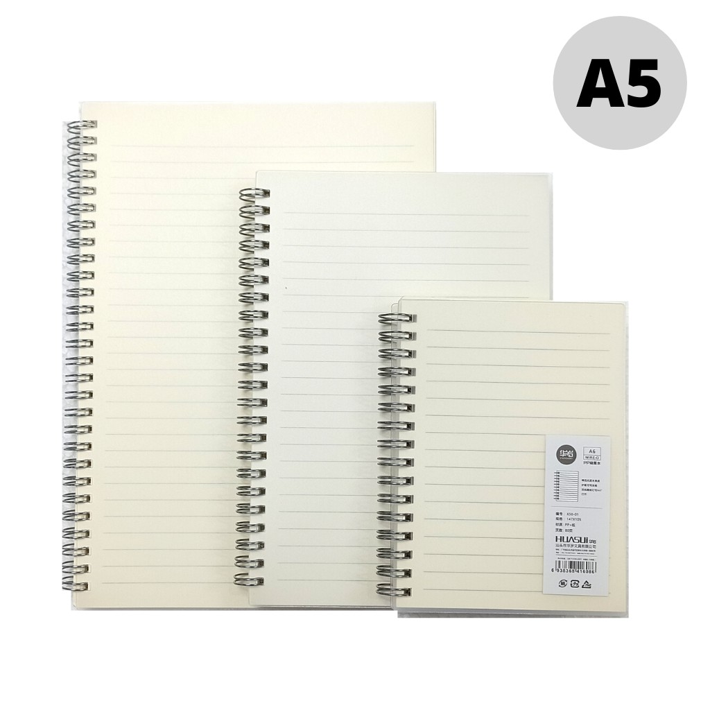 

Minicart Notebook A5 Bergaris 80 lembar Huasui Spiral Notebook - X25-01
