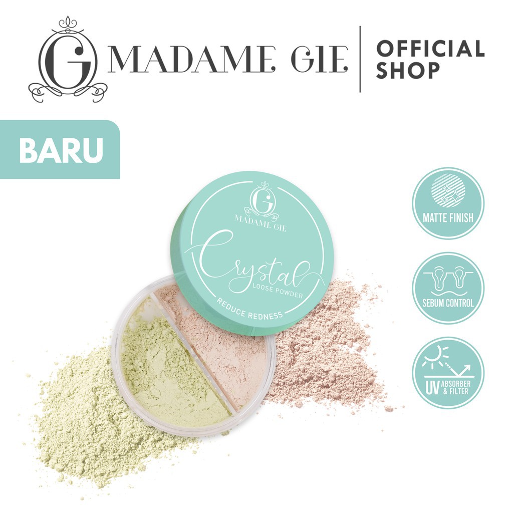 Madame Gie Crystal Loose Powder - MakeUp Bedak Tabur (NEW) | bedak madame gie BPOM