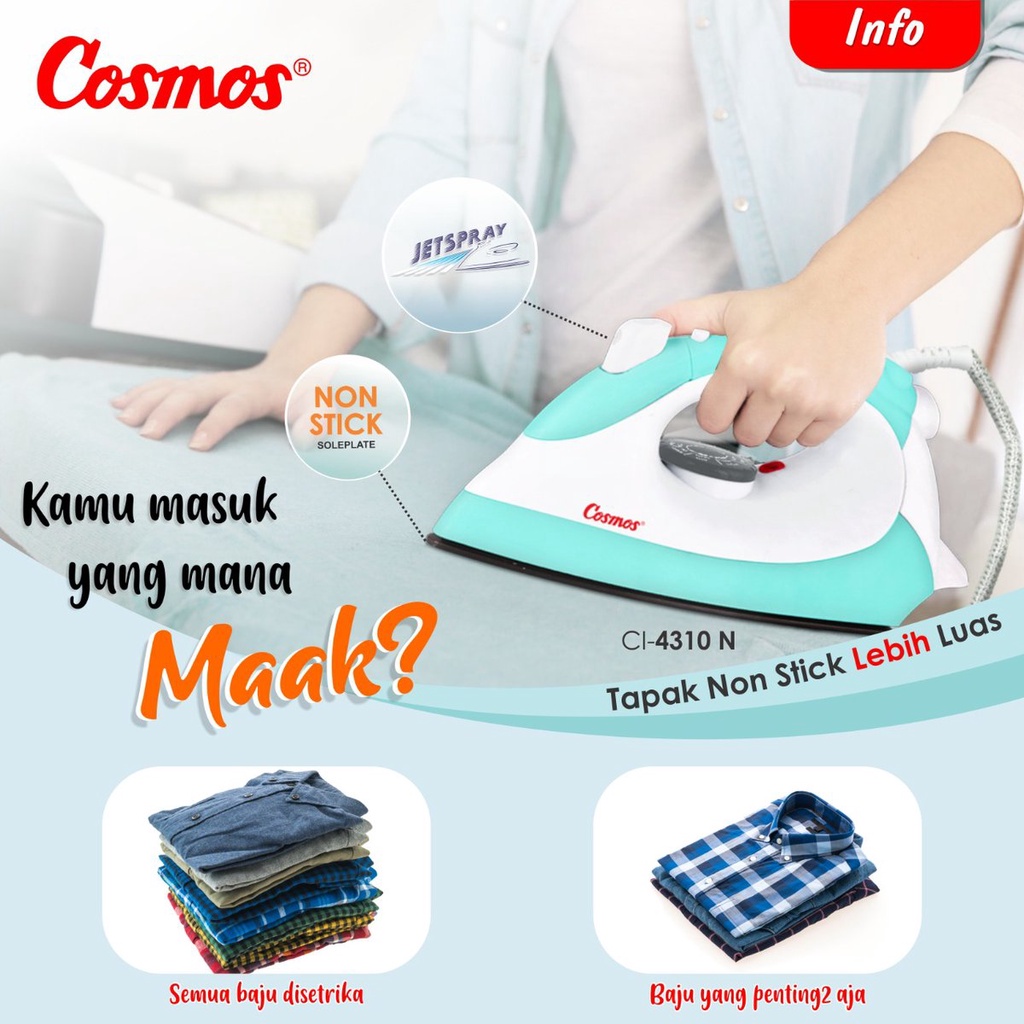 Setrika Cosmos CI 4310 N Jetspray NonStick