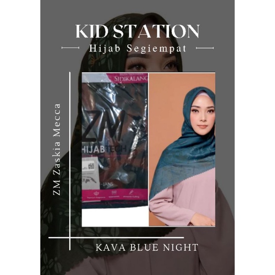 Sale - ZM Zaskia Mecca Kava Blue Night Scarf Hijab Segiempat