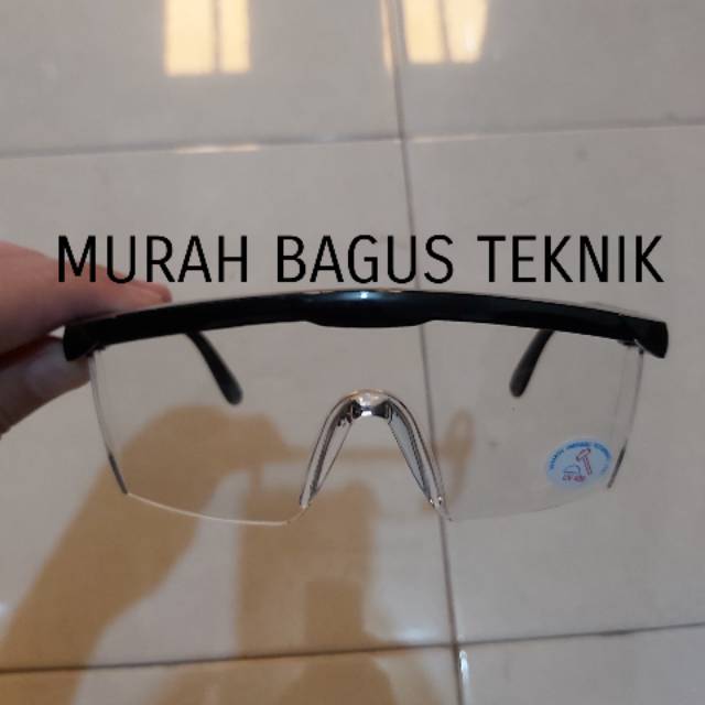 Goggles Safety Clear Kacamata Las Bening Kotak Pelindung Mata Wajah Proyek Safety Apd