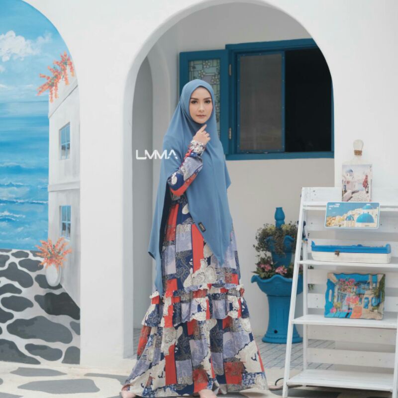 Lesung  dress by umma syar'i gamis rayon daily motif