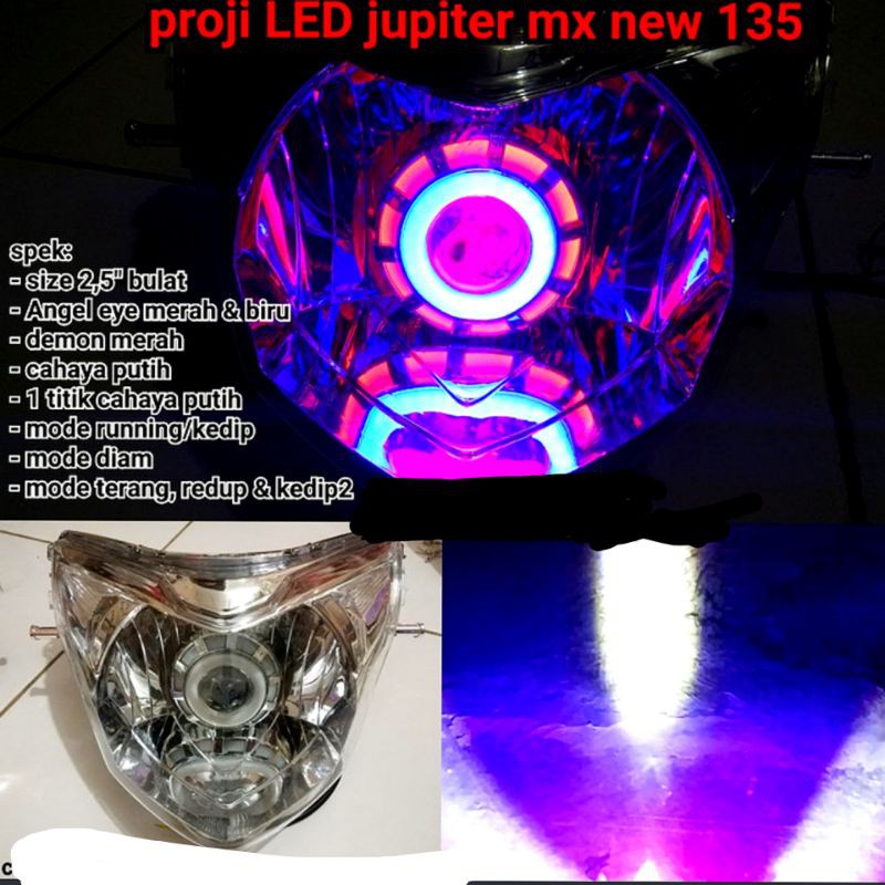 Lampu proji jupiter mx new 135 plus mika model bulat mini