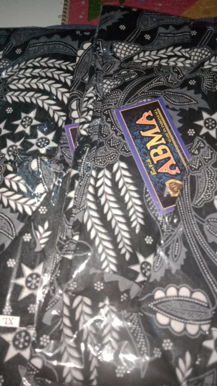 Kemeja Batik Pria Lengan Panjang Size M L Xl Xxl  Bswart Batik Hrb026 Kenongo Hem Panjang Padi