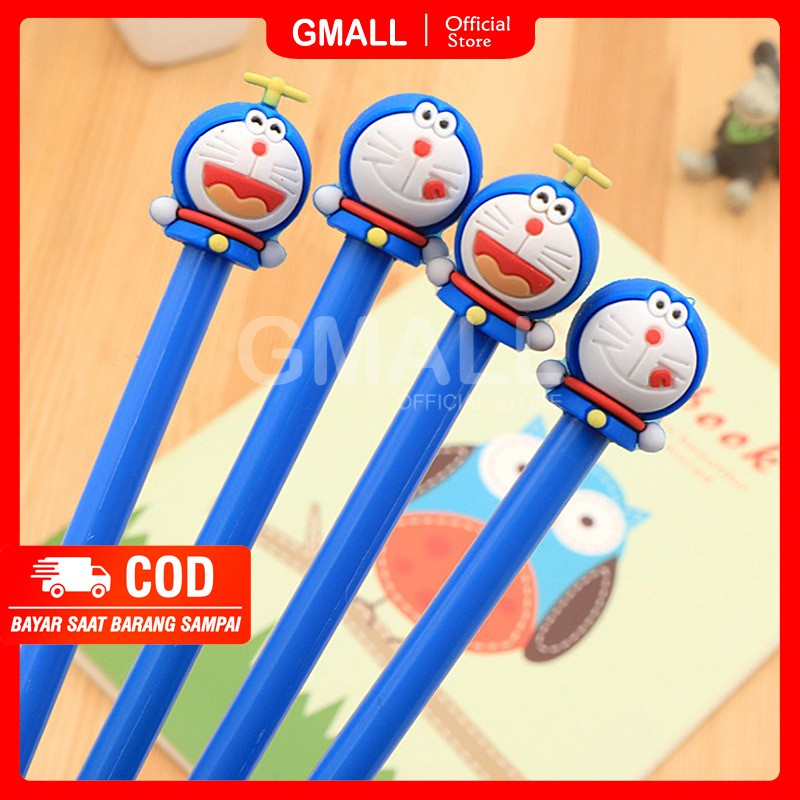 Stationary  Polpen Pulpen Bulpen Bolpoin Bolpoint Pena Gel Karakter Lucu Motif Doraemon Alat Tulis Sekolah Kantor Murah GMALL ST0008