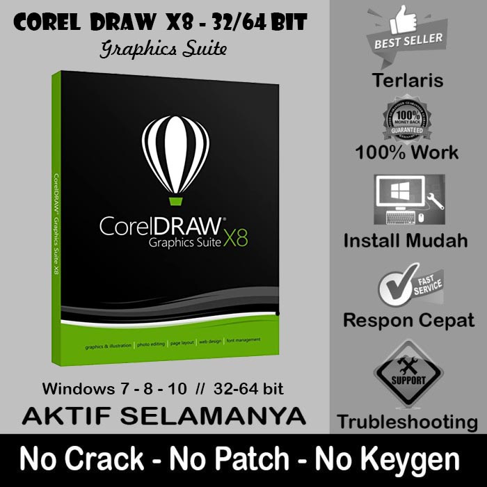 Corel Draw X7 - X8 - 2017 -  Full Version / Windows 7,8,10 - 32/64bit / No Crack