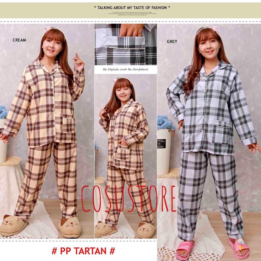 Baju Tidur Wanita Piyama Dewasa Motif Lengan Panjang Pendek