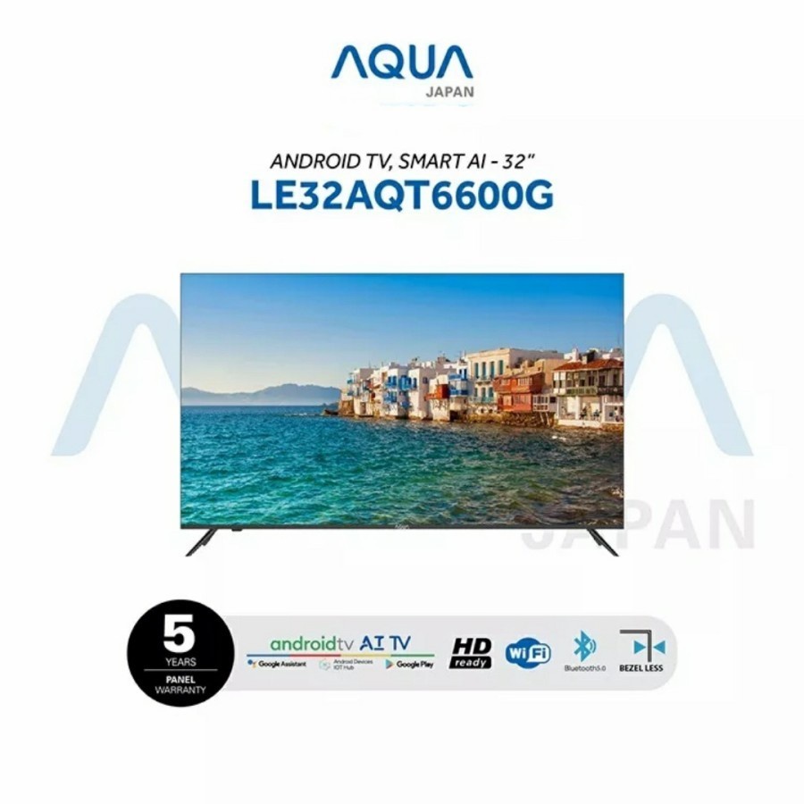 AQUA Smart Android Tv LED 32 INCH LE32AQT6600G Free Packing Kayu JNE JNT