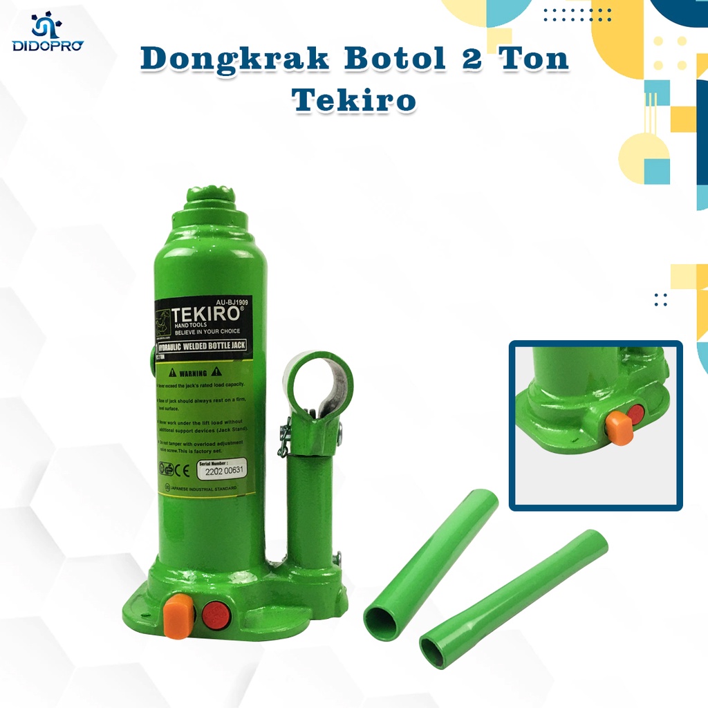 TEKIRO Dongkrak Botol 2 Ton / Hydraulic Jack Tekiro 2T / Dongkrak Mobil