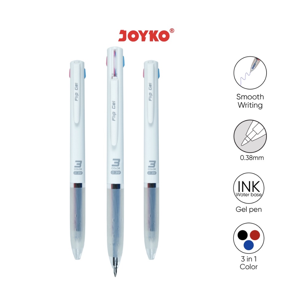 

Gel Pen Pulpen Pena Joyko GP-339 Flip Gel 3 in 1 Color Warna 0.38 mm