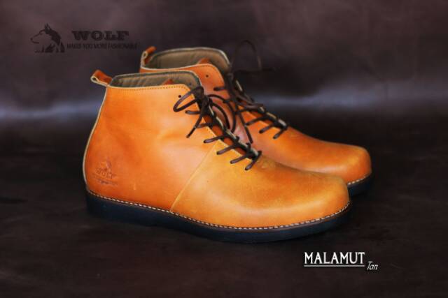 SEPATU BOOT KULIT ASLI PRIA WOLF MALAMUT ORIGINAL