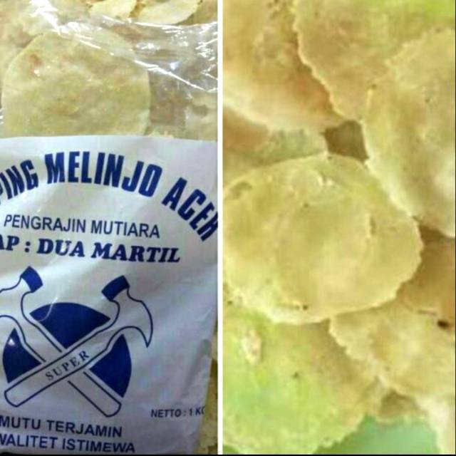 

Emping melinjo aceh ukuran besar 500 gr |kerupuk emping melinjo aceh cap 2 martil araco