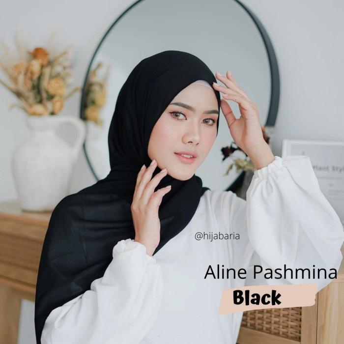 Jilbab Pashmina Ceruty Babydoll - Black | Kerudung Pasmina Polos Hitam