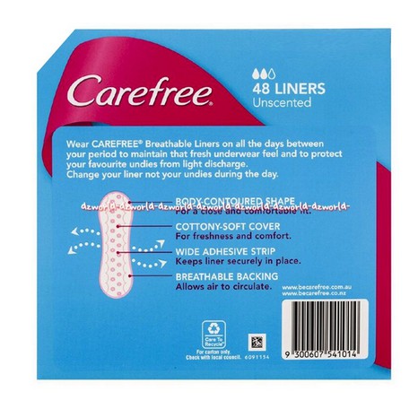 Carefree Healthy Fresh Breatheable 4 Liners Pantyliner Wanita Cafe Free Unscented Tea Tree