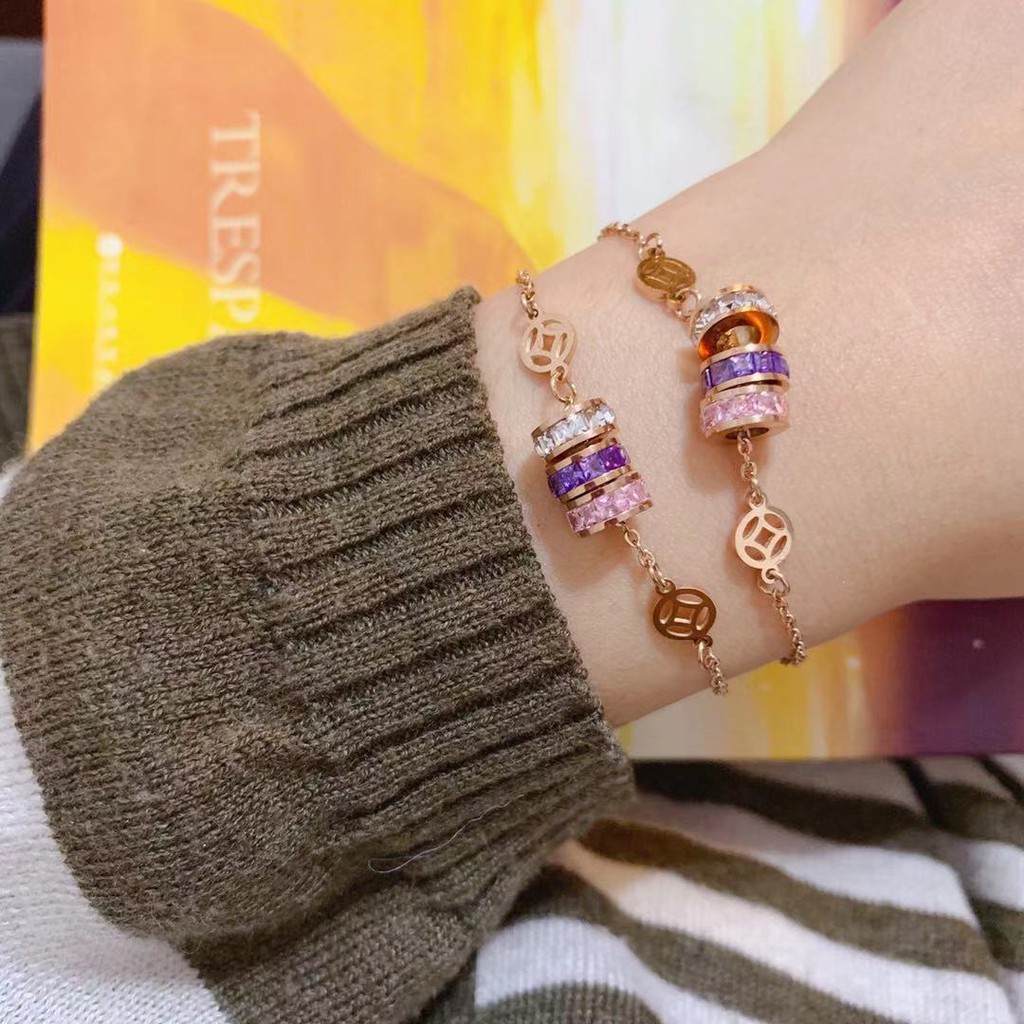 Gelang Kalung Liontin Besar | Hadiah Perhiasan 18k Rose Gold Aksesoris Wanita