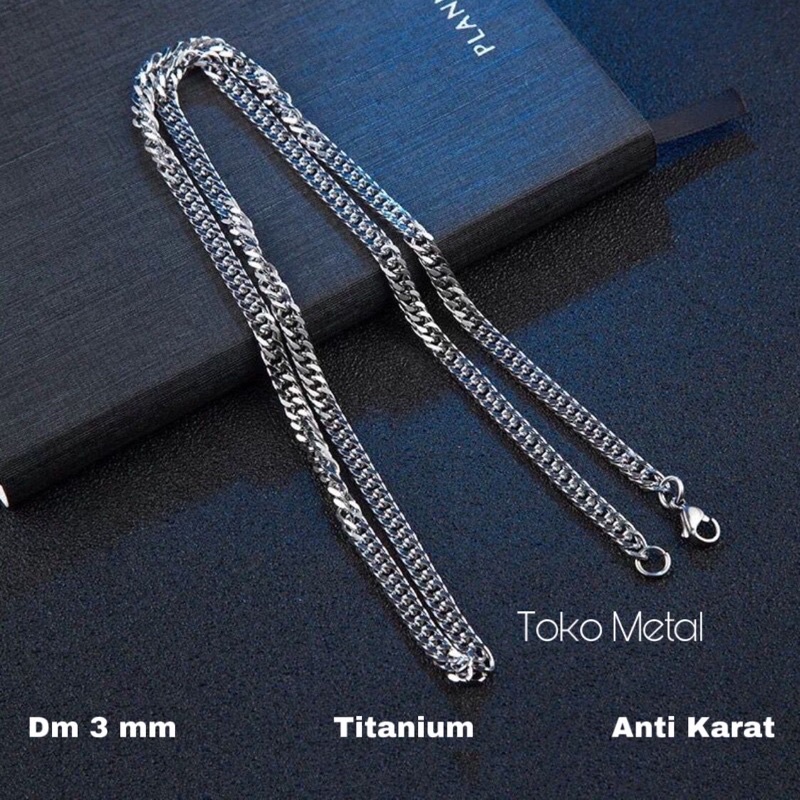 Kalung Titanium Rantia Pria Dan wanita 45 Cm 50 Cm 60 Cm[ Toko Metal ]