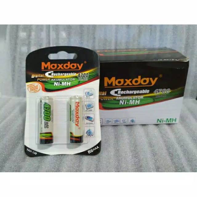 baterai battery AA cas MAXDAY 2700mah a2 original 2pcs