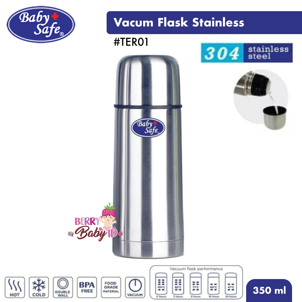 Baby Safe Vacuum Flask Stainless Steel 350ml Termos Botol Bayi TER01 Berry Mart