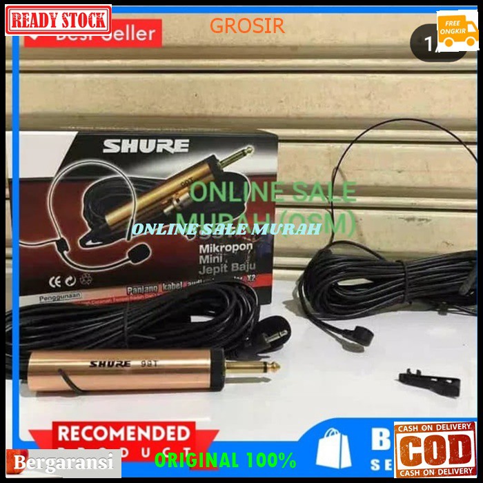 G61 Shure mic kabel headset jepit clip on kancing kerah baju condesor bando klip mik cable profesional pro vocal vokal karaoke mikrophone microphone audio sound system panggung dj studio sensitif aux YOUTUBER  BISA DIGUNAKAN SEGALA JENIS AUDIO  BISA JG BU