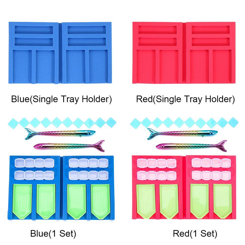 R-flower Diamond Painting Tray Organizer Kotak Penyimpanan Bor Clay Tray Organizer Foldable Diamond Painting Kits