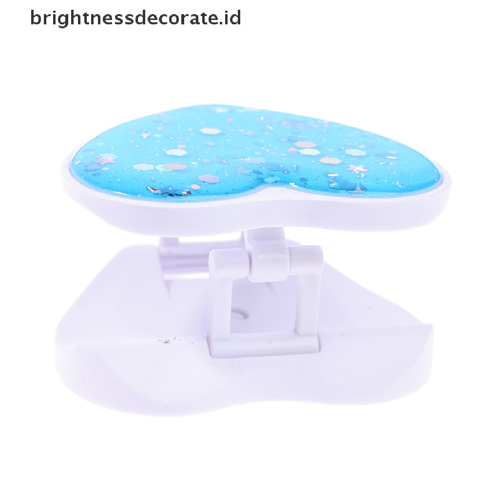 (Birth) Stand Holder / Dudukan Ponsel Universal Desain Hati + Glitter Dapat Dilipat