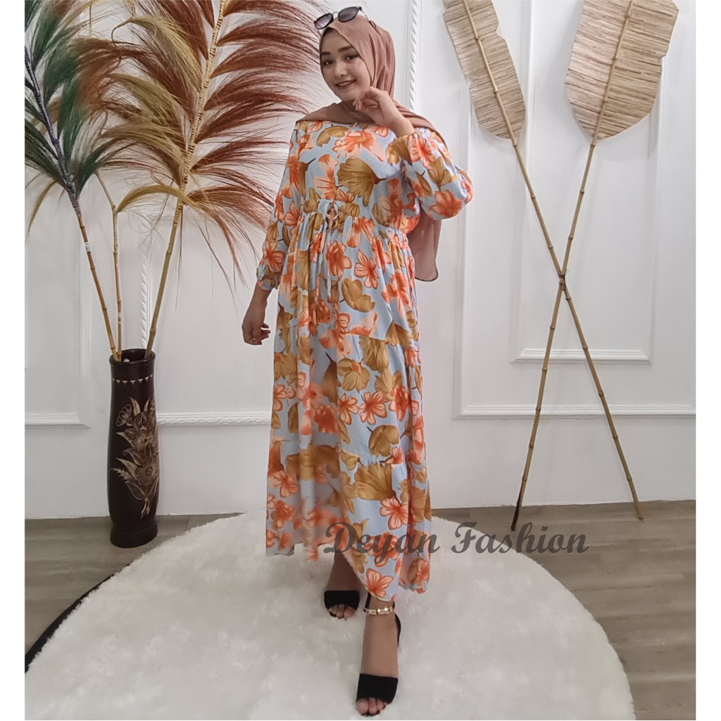 DEYAN - Rossida dress // gamis katun rayon motif-3