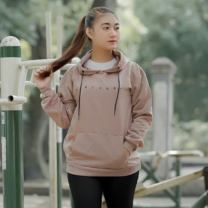 Hoodie Jumper Part Part - Allsize - Bahan Fleece - Wanita Dan Pria