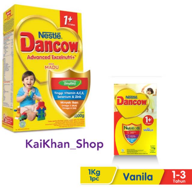 DANCOW 1+ / 3+ Vanila / Madu - 1000gram