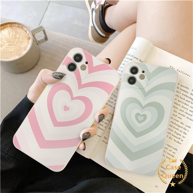 INS Gradient Case For iPhone 6 6s 7 8 Plus iPhone XS MAX X XR SE 2020 11 12 Pro Max Pink  Green Love Hear Cute Soft TPU Back Cover